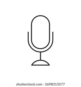 Minimalistic line style microphone icon for user interface design.