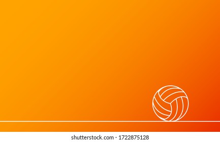 Minimalistic Line Volleyball Vector Art Illustration Stock Vector ...