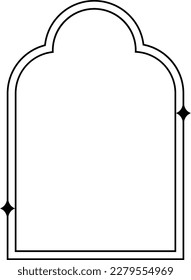 Minimalistic linear arches frame, elements and illustrations in simple linear style
