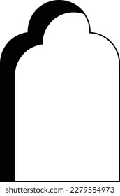 Minimalistic linear arches frame, elements and illustrations in simple linear style
