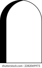 Minimalistic linear arches frame, elements and illustrations in simple linear style
