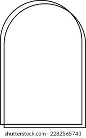 Minimalistic linear arches frame, elements and illustrations in simple linear style
