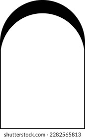 Minimalistic linear arches frame, elements and illustrations in simple linear style

