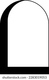 Minimalistic linear arches frame, elements and illustrations in simple linear style
