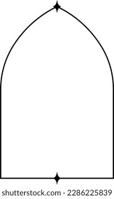 Minimalistic linear arches frame, elements and illustrations in simple linear style