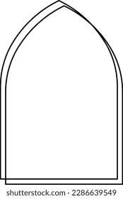 Minimalistic linear arches frame, elements and illustrations in simple linear style