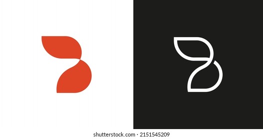 Minimalistic linear logo monogram letter B in modern style. Vector illustration