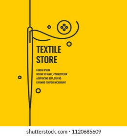 Minimalistic linear poster for textile shop. Vector illustration.