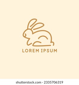 Minimalistic linear rabbit image. Modern graphics. Vector illustration in a simple style.