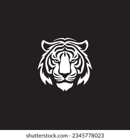 Minimalistic Linear Wavy Logo Subtle Tiger Gracefully Illustrated