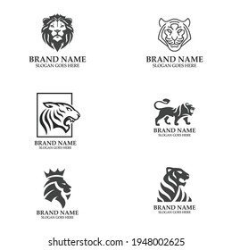 Minimalistic Lion Brand Logo with 6style. 