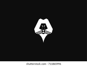 Minimalistic lion icon logo