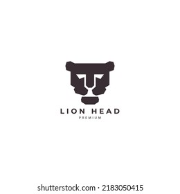 minimalistic lioness head logo vector icon symbol design illustration