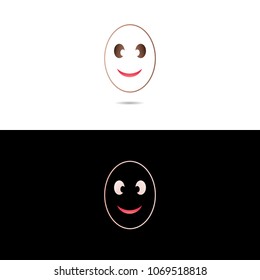 minimalistic logo design, cheerful egg logo, happy egg design element