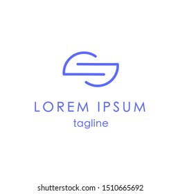Minimalistic logo design. Simple letter S monogram.