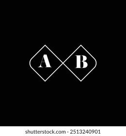 A minimalistic logo featuring capital letters "A" and "B" intertwined in a clean, modern design. The simplicity of the lettering conveys professionalism and elegance, making it versatile and memorable