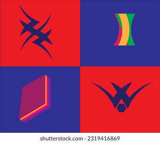 minimalistic logo in the form of layered boxes and people