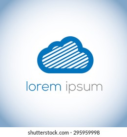 A minimalistic logo (icon) representing stylized cloud forming stripes texture. Could be used as a logo, as an icon or a separate visual depicting the cloud computing idea.