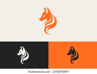 Minimalistic logo. Profile of a fox. Femininity, paganism
