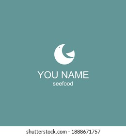 Minimalistic logo of a seafood shop. Vector