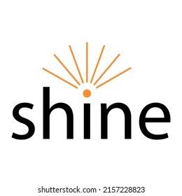 minimalistic logo shine on white backgraund