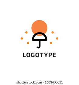 Minimalistic logo sign umbrella sun protection cosmetic 