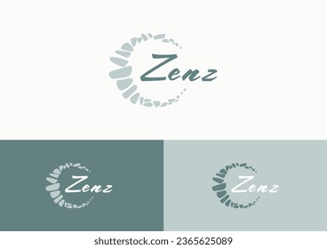 Minimalistic logo, sign. Zen. Circle of stones. Balance.