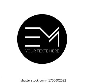 
Minimalistic logo template with initials EM
