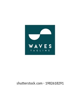 Minimalistic logo template with waves.