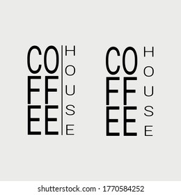 Minimalistic logo in two variations. Logo for a coffee shop, restaurant or cafe. Emblems, badges, stickers, banners. Coffee design elements.