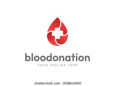 Minimalistic logotype design template for blood donation campaign with lettering on white background