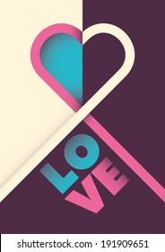 Minimalistic love poster design. Vector illustration.