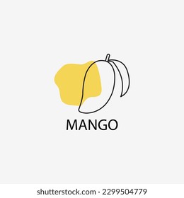 Minimalistic mango icon on light gray background
