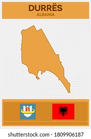 Mapa minimalista de Durrës, Albania