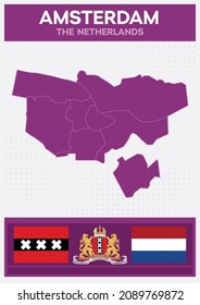 Minimalistic Map of Amsterdam, The Netherlands