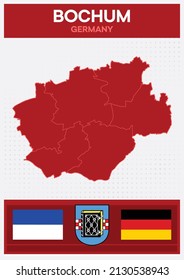 Minimalistic Map of Bochum, Germany