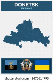 Minimalistic Map of Donetsk, Ukraine