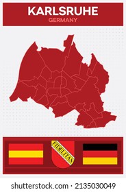 Minimalistic Map of Karlsruhe, Germany