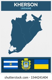 Minimalistic Map of Kherson, Ukraine