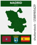 Minimalistic Map of Madrid, Spain
