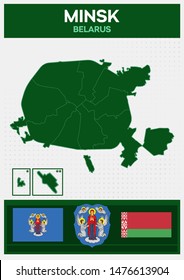 Minimalistic Map of Minsk, Belarus