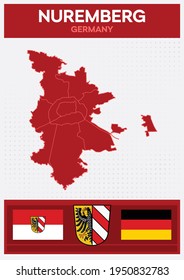 Minimalistic Map of Nuremberg, Germany