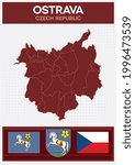 Minimalistic Map of Ostrava, Czech Republic