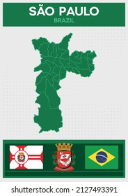 Minimalistische Karte von São Paulo, Brasilien