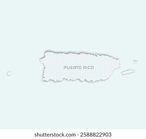 Minimalistic map of Puerto Rico with a clean design. An excellent choice for tourism and educational projects.	