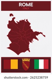 Mapa Minimalista de Roma, Itália