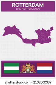 Minimalistic Map of Rotterdam, The Netherlands