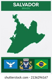 Minimalistic Map of Salvador, Brazil