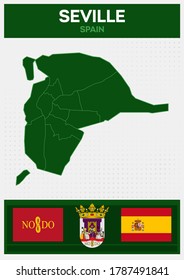 Minimalistic Map of Seville, Spain