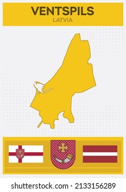 Minimalistic Map of Ventspils, Latvia